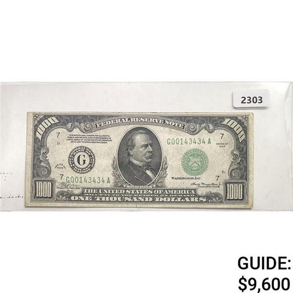 1934 $1000 Federal Reserve Note - Bank of Chicago