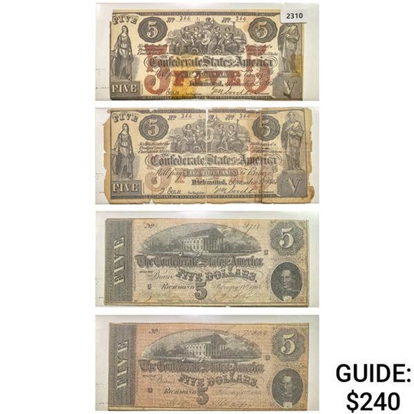 [4]1861-1864 $5 Confederate States of America Notes