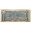 Image 2 : 1864 $5 Confederate States of America Note