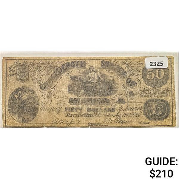 1861 $50 Confederate States of America Note
