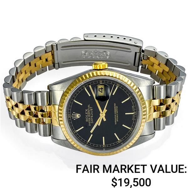 Rolex Datejust SS & 18k Yellow Gold w/ Black Dial - Reference #116233