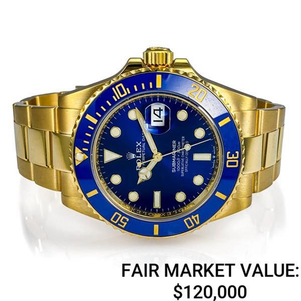 Rolex Submariner 18k Yellow Gold w/ Blue Dial - Reference #126618LB