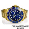 Image 1 : Rolex Submariner 18k Yellow Gold w/ Blue Dial - Reference #126618LB