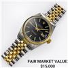 Image 1 : Rolex Datejust SS & 18k Yellow Gold w/ Black Dial - Reference #16013