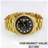 Image 1 : Rolex President 18k Yellow Gold Black Diamond Dial - Reference #1803