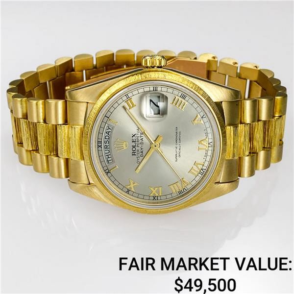 Rolex Day Date 18k Gold Roman Dial w/ Factory Band - Reference #1807