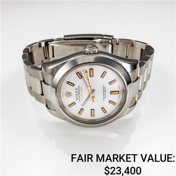 Men's Rolex Milgauss SS w/ White Dial Orange Markers - Reference #116400