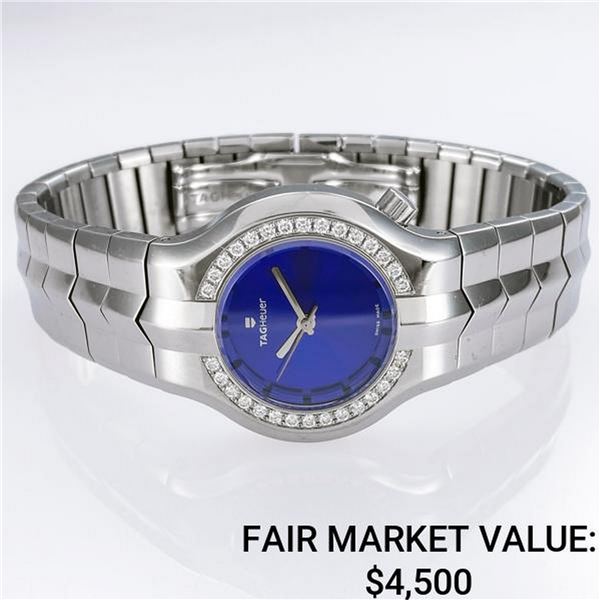Tag Heuer Quartz Blue Dial w/ Diamond Bezel