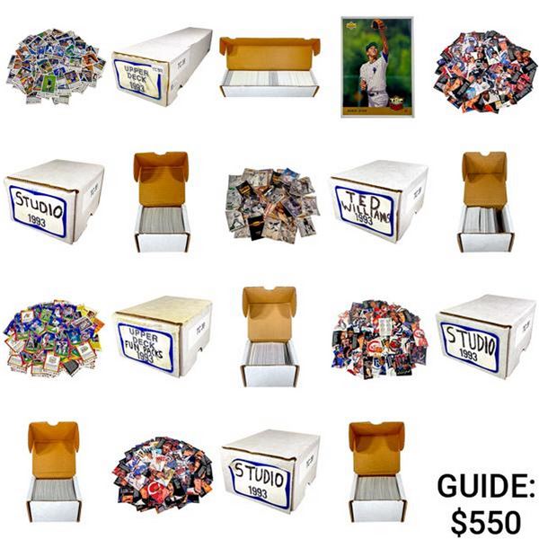 1993 Studio/Ted Williams/Upper Deck + Fun Packs [1885 Cards w/ mint Derek Jeter, 160 Damaged Ted Wil