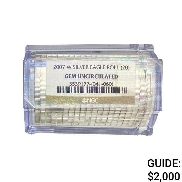 2007-W Silver Eagle Sealed Roll [20] Gem BU