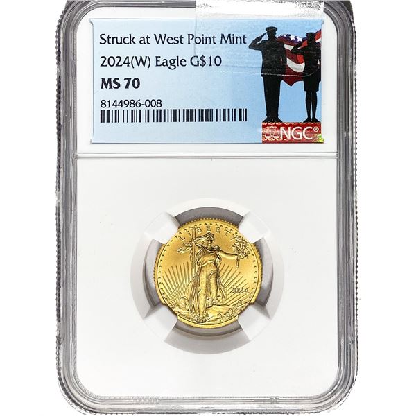 2024-W 1/4oz $10 Gold Eagle NGC MS70