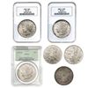 Image 1 : 1879-2008 BU Varied Date US SIlver Dollar Lot [6 Coins] NGC/PCGS