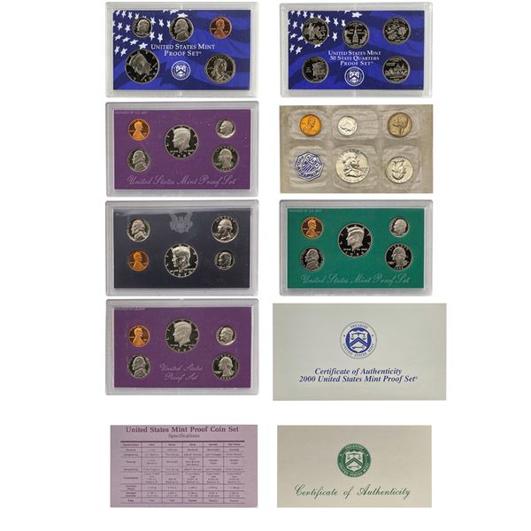 1956-2000 US Proof Set Lot [35 Coins]