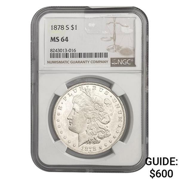 1878-S Morgan Silver Dollar NGC MS64