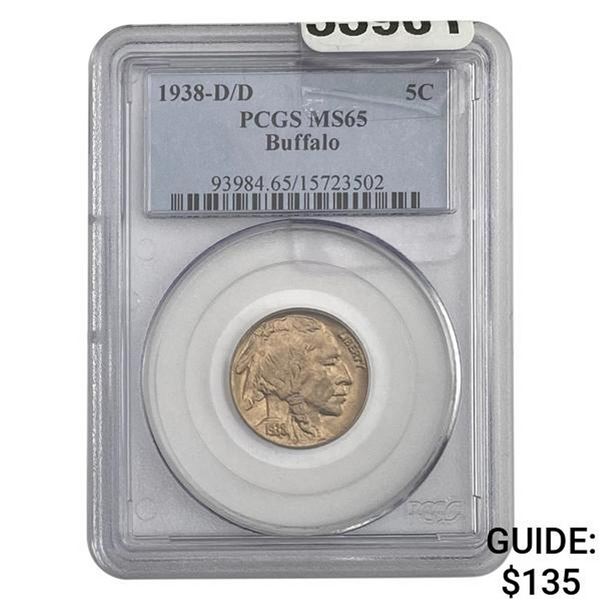 1938-D/D Buffalo Nickel PCGS MS65