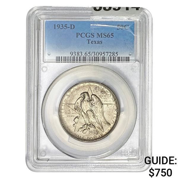 1935-D Texas Half Dollar PCGS MS65