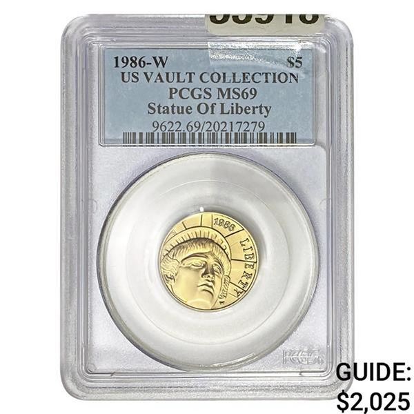 1986-W $5 Statue of Liberty PCGS MS69
