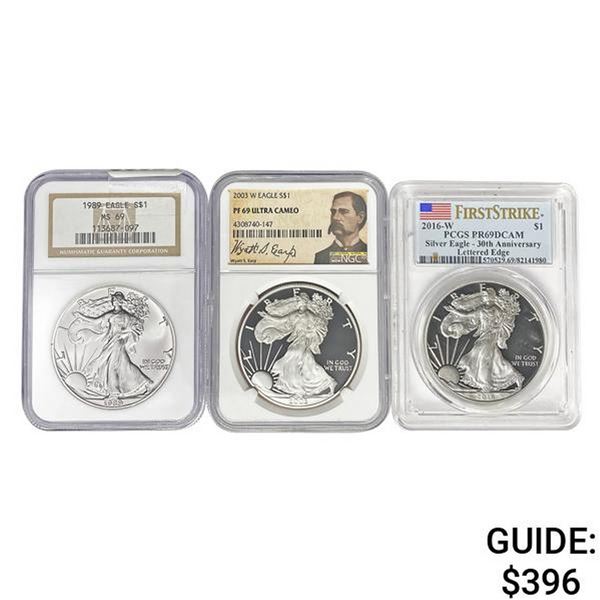 [3] Silver Eagles 1989-2016W MS/PR 69