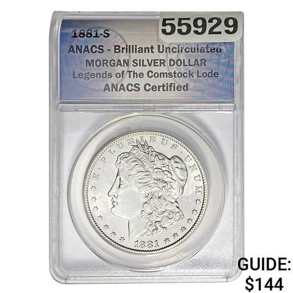 1881-S Morgan Silver Dollar ANACS BU