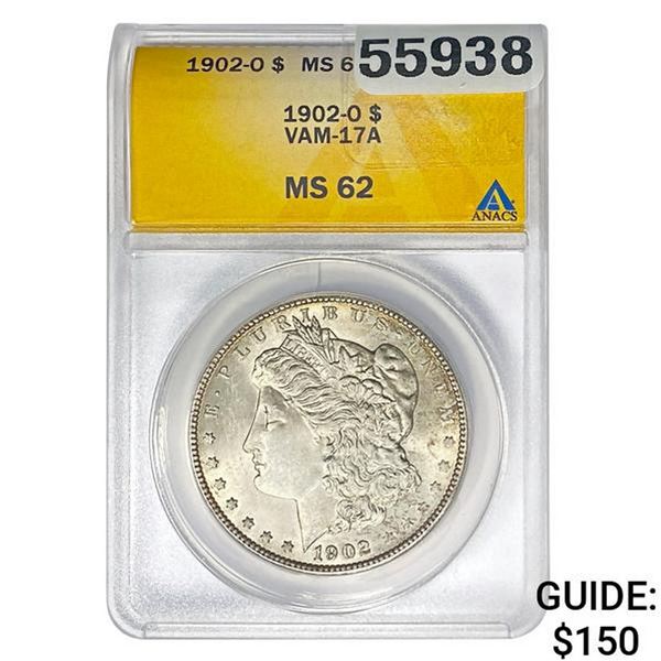 1902-O Morgan Dollar ANACS MS62