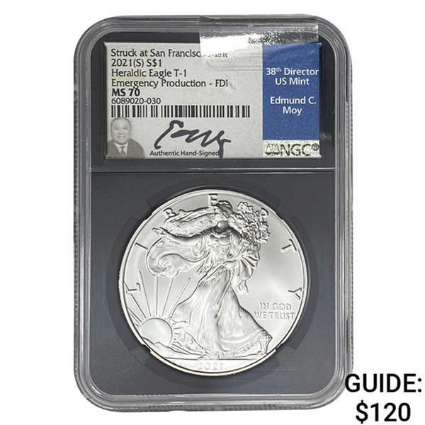 2021(S) $1 Silver Eagle NGC MS70