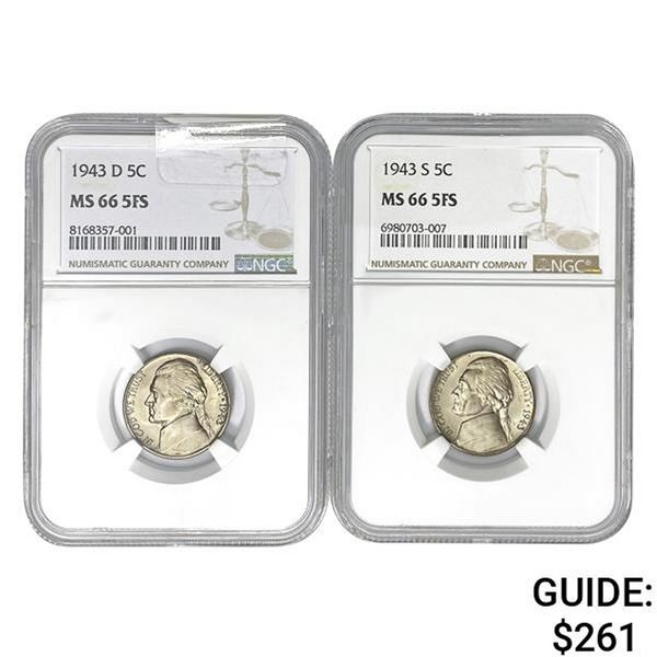 1943-D Jefferson Nickel NGC MS66 5FS19