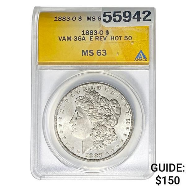 1883-O Morgan Dollar ANACS MS63