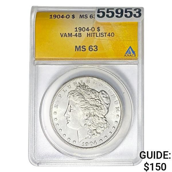 1904-O Morgan Dollar ANACS MS63
