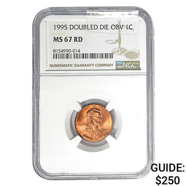 1995 Doubled Die Obverse 1C NGC MS67 RD