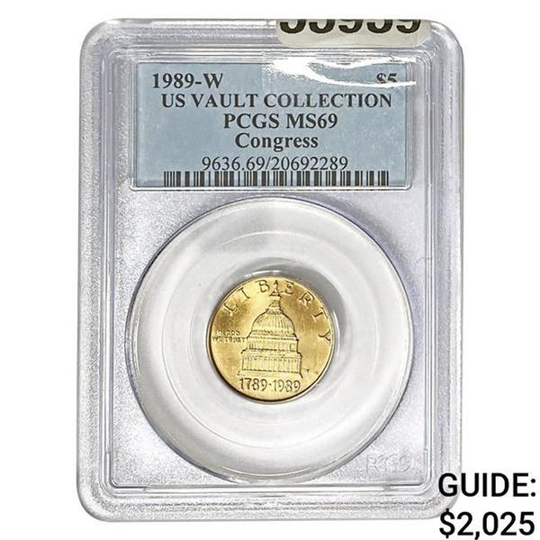 1989-W Congress $5 Gold PCGS MS69