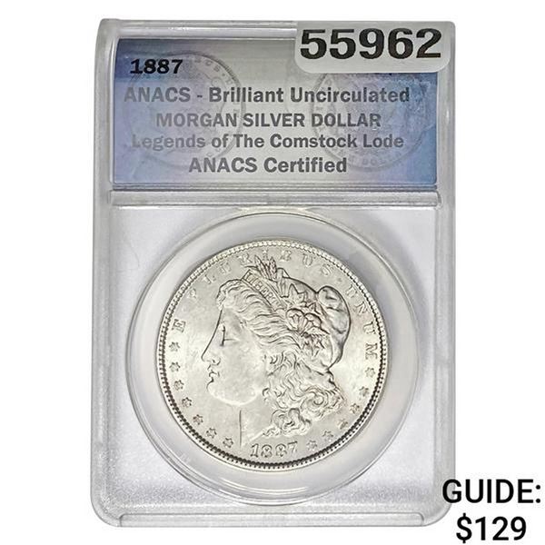 1887 Morgan Silver Dollar ANACS BU