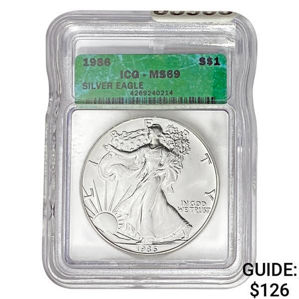 1986 Silver Eagle ICG MS69