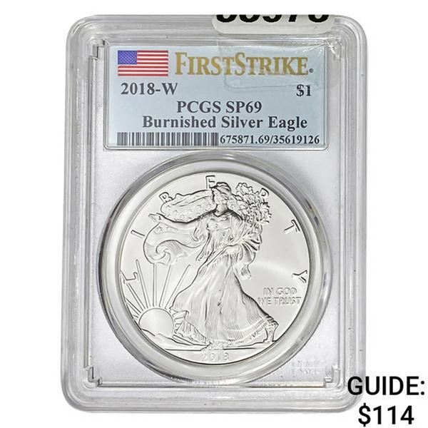 2018-W Burnished Silver Eagle PCGS SP69