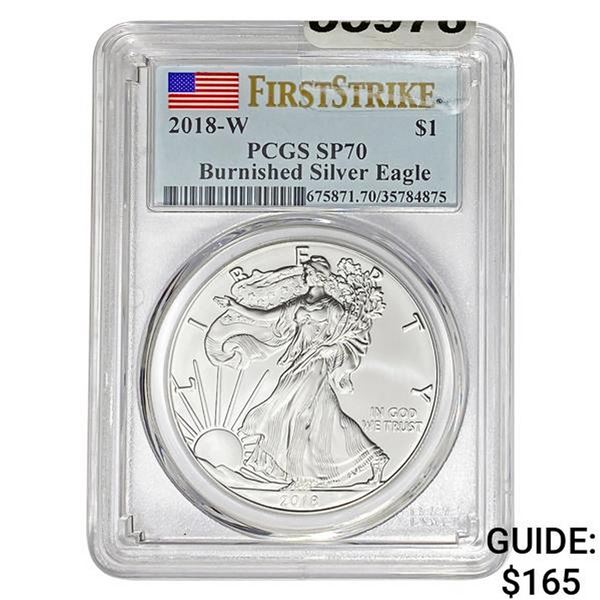 2018-W Burnished Silver Eagle PCGS SP70