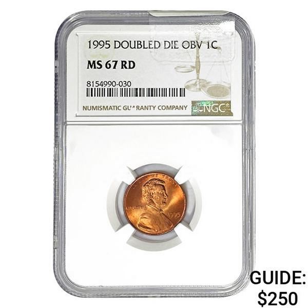 1995 Doubled Die Obverse 1C NGC MS67 RD