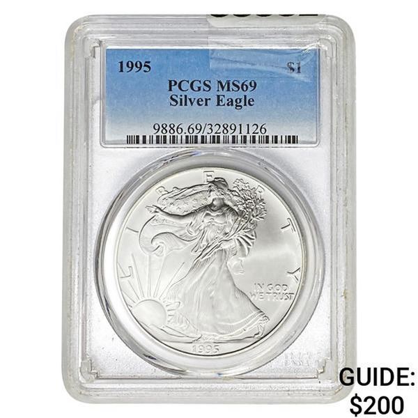 1995 $1 Silver Eagle PCGS MS69