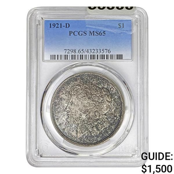1921-D Morgan Silver Dollar PCGS MS65