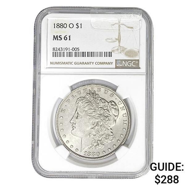 1880-O Morgan Silver Dollar NGC MS61