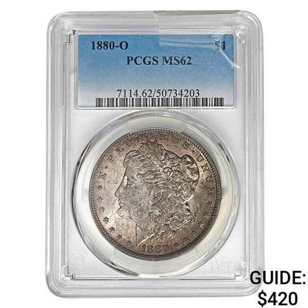 1880-O Morgan Silver Dollar PCGS MS62