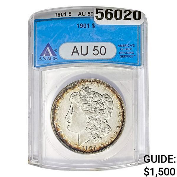 1901 Morgan Silver Dollar ANACS AU50