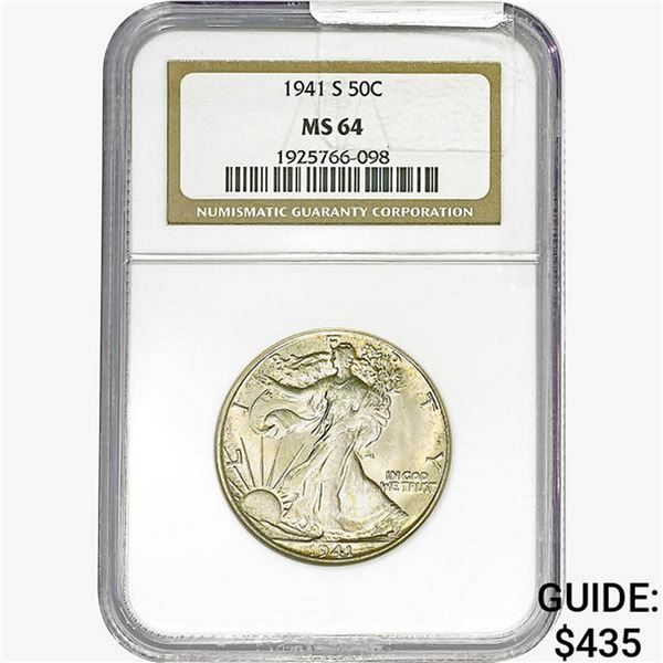 1941-S Walking Liberty Half Dollar NGC MS64