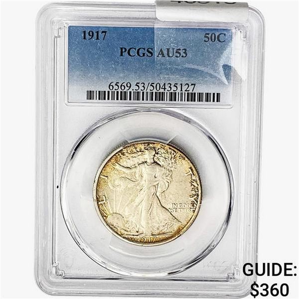 1917 Walking Liberty Half Dollar PCGS AU53