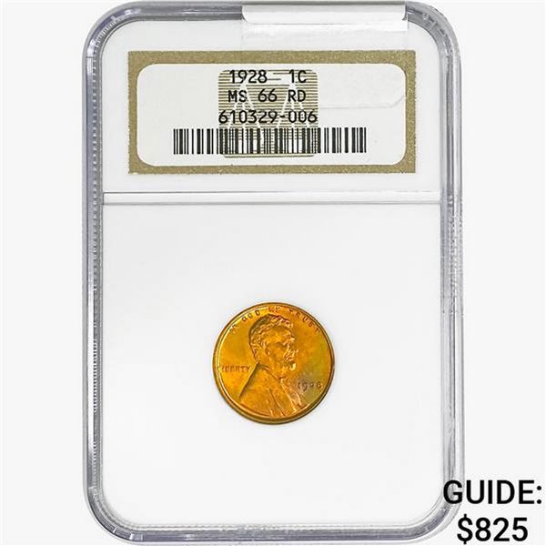 1928 Wheat Cent NGC MS66 RD