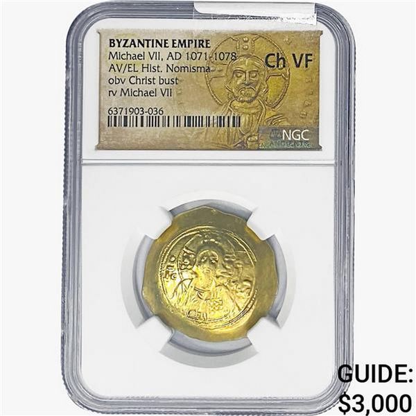 AD 1071-1078 Byzantine Empire, Michael VI, Christ bust NGC Ch VF