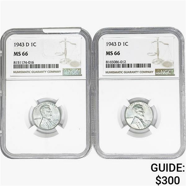[2] 1943-D Wheat Cent NGC MS66