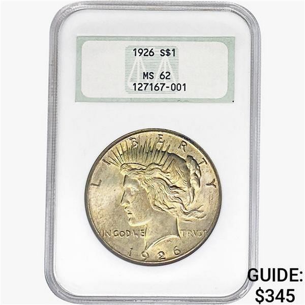 1926 Silver Peace Dollar NGC MS62