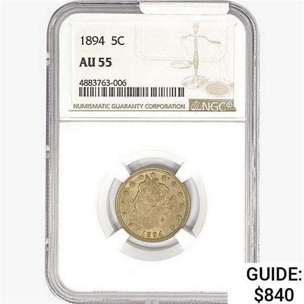 1894 Liberty Victory Nickel NGC AU55