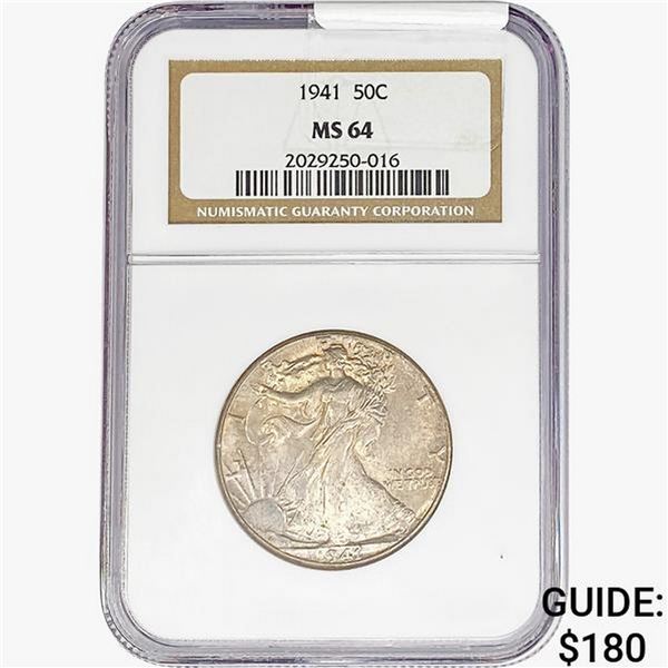 1941 Walking Liberty Half Dollar NGC MS64