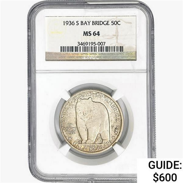 1936-S Bay Bridge Half Dollar NGC MS64