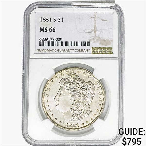 1881-S Morgan Silver Dollar NGC MS66